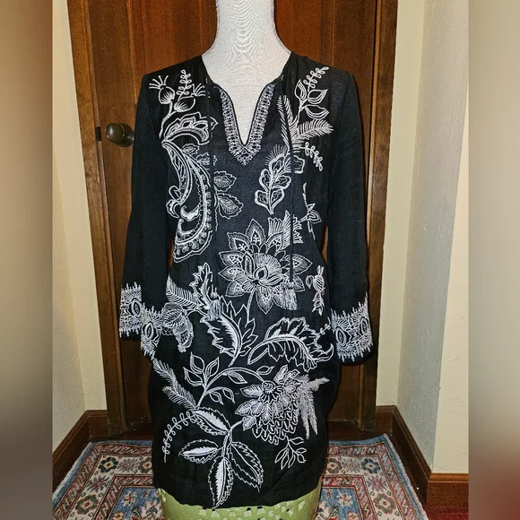 sachin and babi light blue dress JOHNNY WAS - Stunning Embroidered Dress size XL main image 0